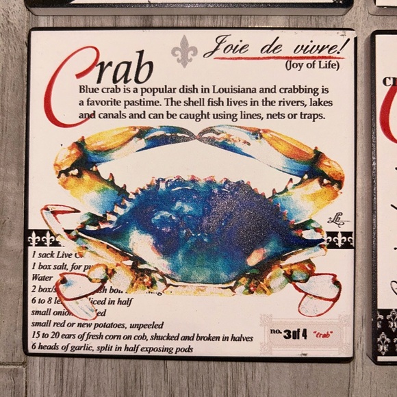 (4pc)Coaster Set 🦀🦞🦐 - Picture 4 of 6